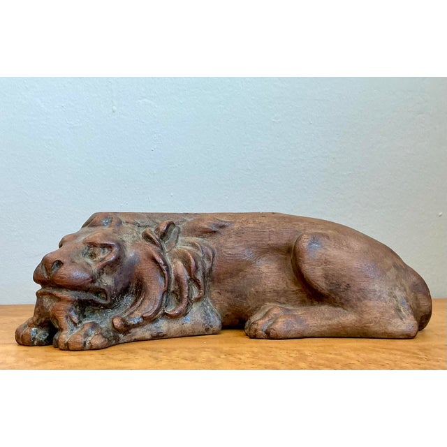 Vintage Hand Carved Lion For Sale - Image 12 of 12