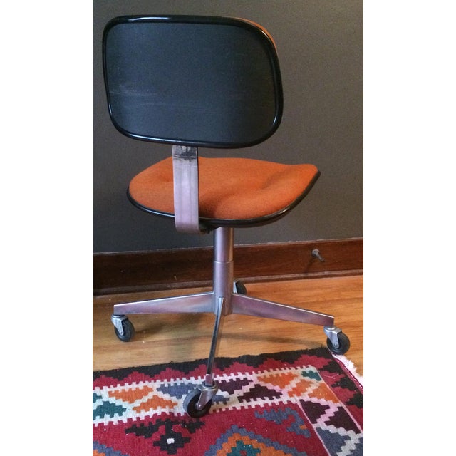 Vintage Steelcase Orange Wool Rolling Office Chair Chairish