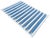 Mid-Century Modern Handmade Cotton Area Rug, Sky Blue and White Cotton Vegetable Dyed Striped Dhurrie-6'x9' For Sale - Image 3 of 12