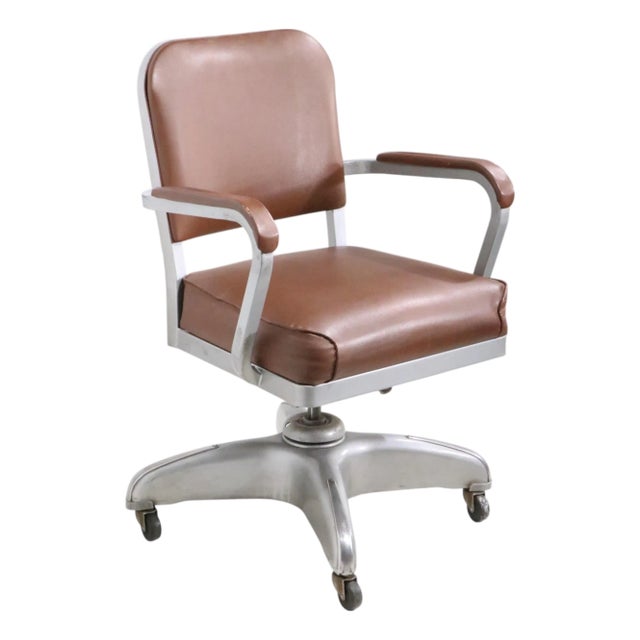 Industrial Mid 20th Century Swivel Tilt Office Desk Chair by Cole For Sale