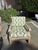 4 Teak Club Chairs With Seat and Back Cushions in Quadrille China Seas Bali Hai in Green For Sale - Image 4 of 14