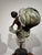 Wood Late 20th Century Large Art Deco Style Patinated Metal Dancer Sculpture With Neoclassical Wood Pedestal For Sale - Image 7 of 15