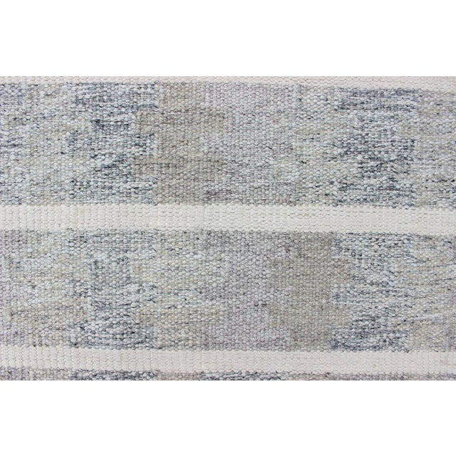 Modern Design Scandinavian Flat-Weave Rug With Neutral Colors For Sale - Image 9 of 13