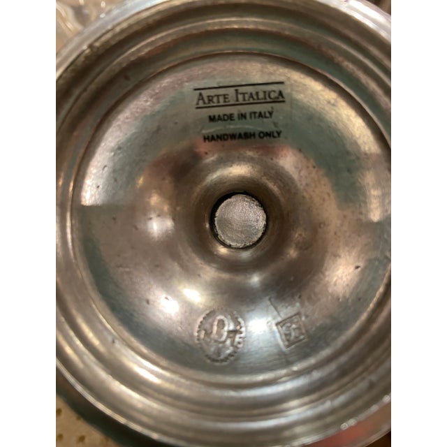 1980s Arte Italica Pewter and Crystal Martini Set- 6 Pieces For Sale In New York - Image 6 of 9