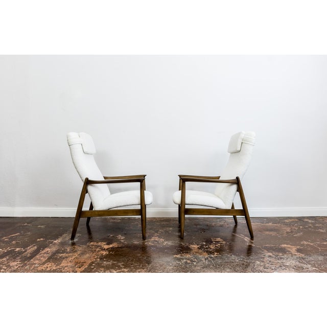 Mid-Century Modern High Back Lounge Chairs by Edmund Homa, Poland, 1960s, Set of 2 For Sale - Image 4 of 13