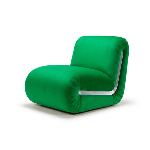 Frenesí Lounge Chair in Brown Velvet from Moanne For Sale - Image 6 of 8
