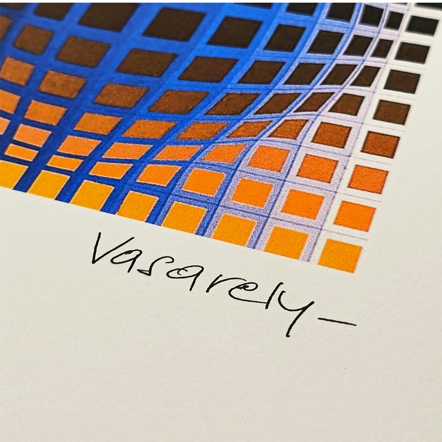 Victor Vasarely 1970s After Victor Vasarely Limited Numbered Edition Lithograph. For Sale - Image 4 of 8