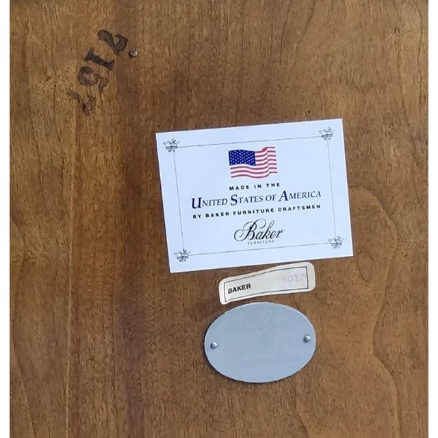 Baker Furniture Marble Top Mahogany Hollywood Regency Style Console Table For Sale - Image 9 of 10