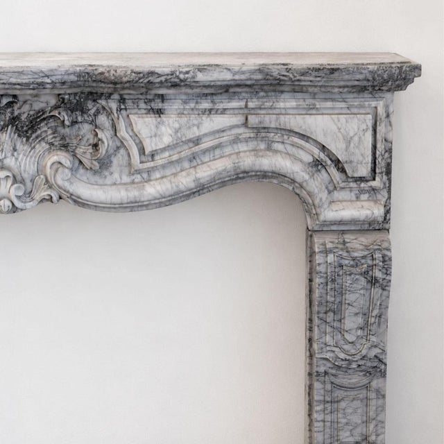 Antique French Fireplace in Bardiglio Imperiale Marble, 1800s For Sale - Image 11 of 12