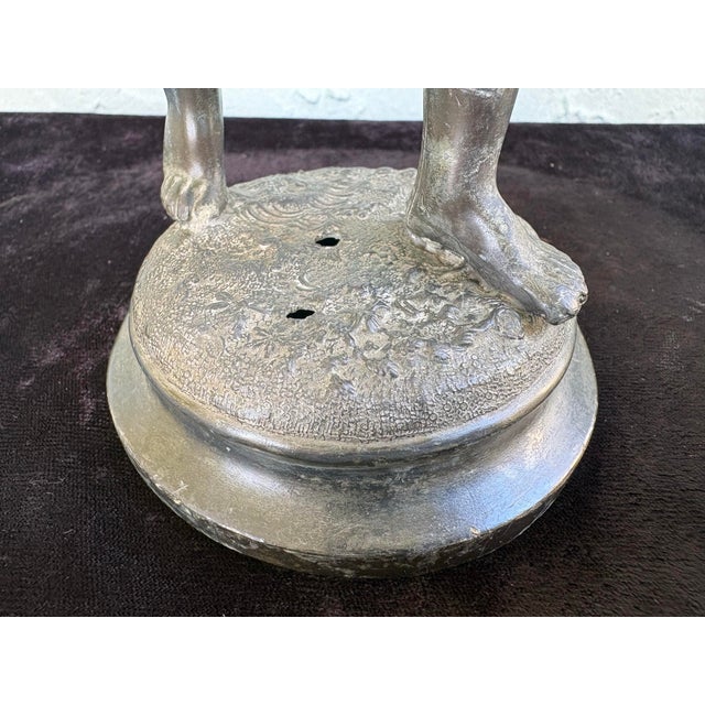 Antique Cast Metal Figure of a Young Boy in Ecstatic Pose, Early 20th Century For Sale In Orlando - Image 6 of 9