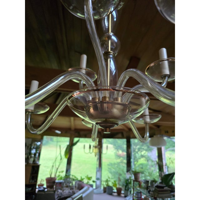 Vintage Mid Century Modern Murano Style Nos Chandelier For Sale - Image 10 of 10