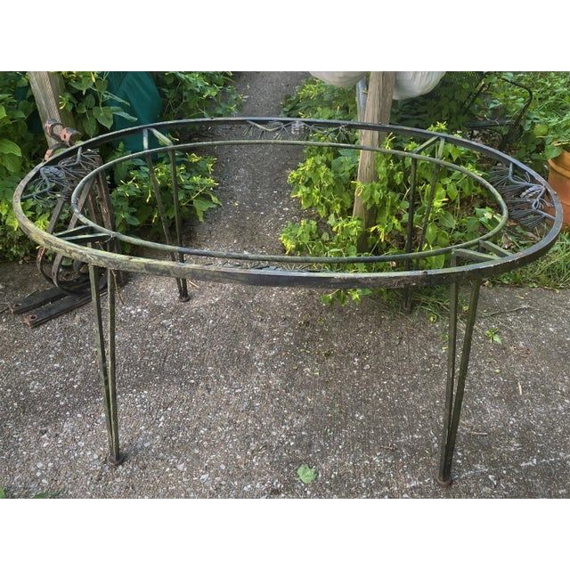 Vintage Woodard Pinecrest Wrought Iron Oval Table For Sale - Image 12 of 12