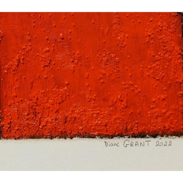 Fashion Inspired 'Blue and Orange' #1 Highly Textured Abstract Oil Painting For Sale - Image 9 of 10