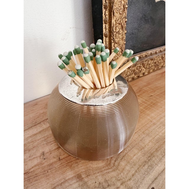 Late 19th Century 1899 Sterling Silver and Glass Match Striker For Sale - Image 5 of 6