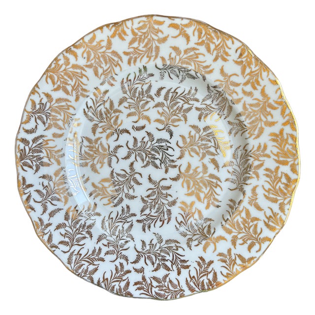 Vintage English Bone China Decorative Dessert Plate For Sale