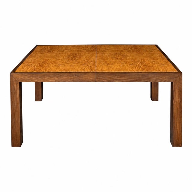 1970s John Richardson Parsons-Style Oak and Bookmatched Ash Banquet Dining Table For Sale In Atlanta - Image 6 of 13