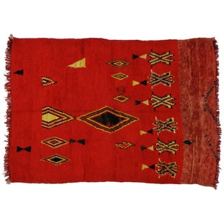 Vintage Moroccan Rug - 5′10″ × 8′2″ For Sale