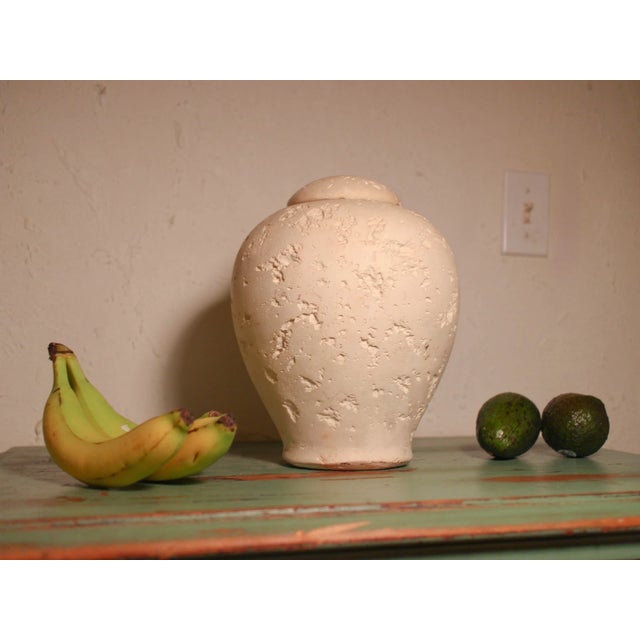 Postmodern 1980s Postmodern Jaru of California Faux Travertine Lidded Jar For Sale - Image 3 of 18