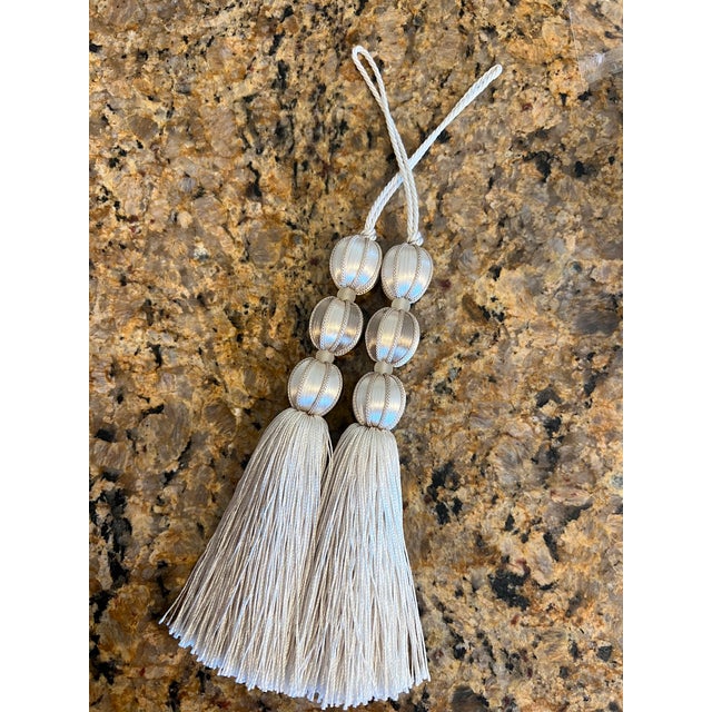Ivory Beaded Key Tassel - H - 7.5 Inches For Sale - Image 10 of 14