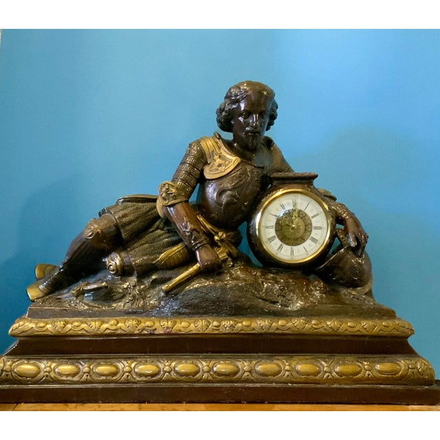 1950s Statue Mantle Clock, Mid-Evil Knight, Western Germany For Sale - Image 11 of 11