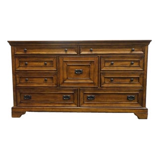 Aspenhome White Oak Contemporary Modern Spanish Revival 68" Triple Door Dresser For Sale