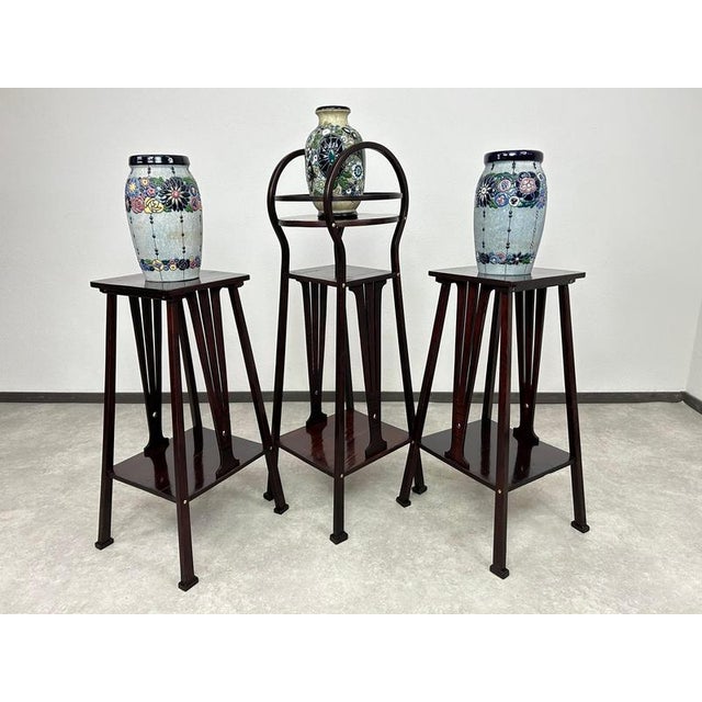 Secession plant stands no.9533 by arch. Marcel Kammerer for Thonet. Professionally stained and repolished. This piece is...