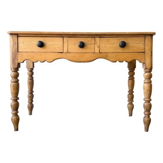 Antique 19th Century English Pine Console Table For Sale