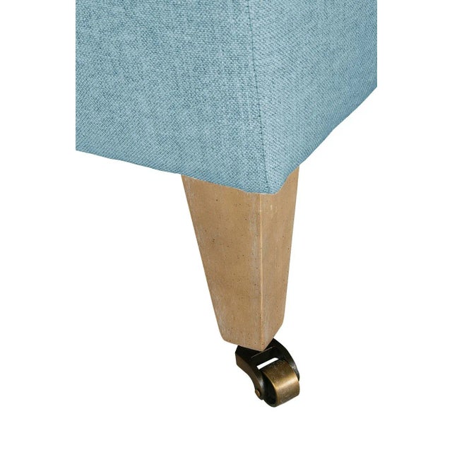 Alcott Ottoman, Sky Linen For Sale - Image 6 of 8