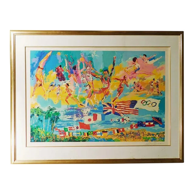 LeRoy Neiman "American Gold" Hand Signed & Numbered Serigraph Sports Olympic 115 For Sale