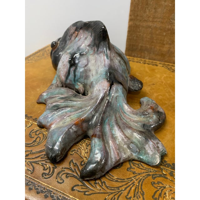 Late 19th Century Ceramic Japanese Fantail Goldfish Wall Pocket For Sale In Dallas - Image 6 of 6