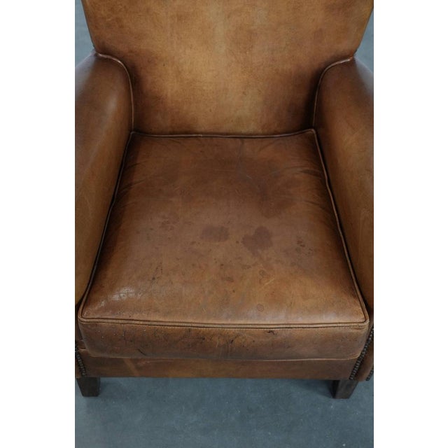 Vintage Brown Sheepskin Armchair For Sale - Image 6 of 14