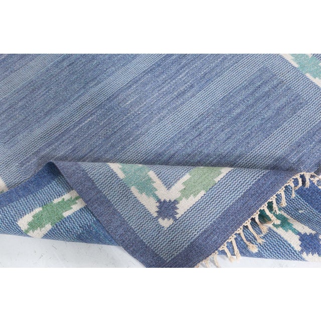 Mid 20th Century Doris Leslie Blau Vintage Swedish Flat Woven by Ulla Parkdal For Sale - Image 5 of 7