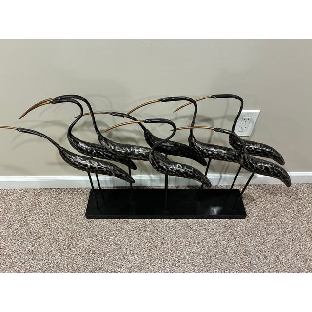 Group of Egrets Large Metal Sculpture-in the Style of Joseph Famulari For Sale In New York - Image 6 of 7