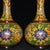 Vintage Pair of Cloisonne Enamel Vases - Yellow Floral Motif - 22.5cm For Sale - Image 4 of 9