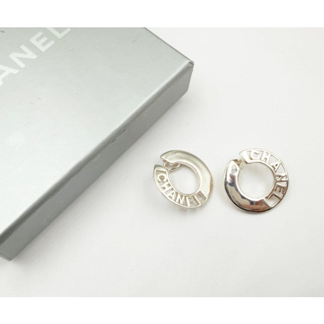 Contemporary Chanel Fine Jewelry 925 Silver Letter C Clip on Earrings, A Pair For Sale - Image 3 of 5