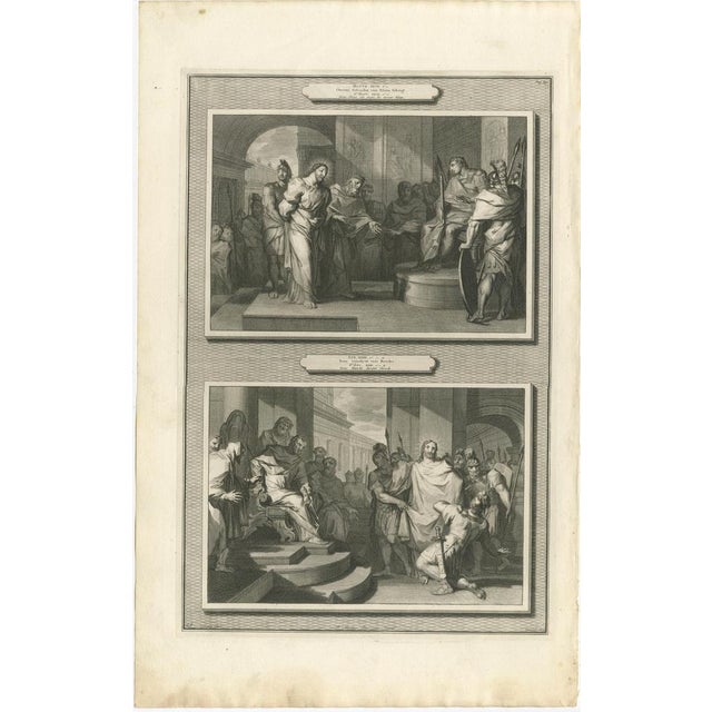 Dutch Baroque Life of Christ, 3 Double-Scene Biblical Engravings, ca 1700 This impressive Dutch Baroque set consists of...