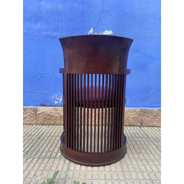 Barrel Chairs with Table by Frank Lloyd Wright for Cassina, Set of 9 For Sale - Image 6 of 16