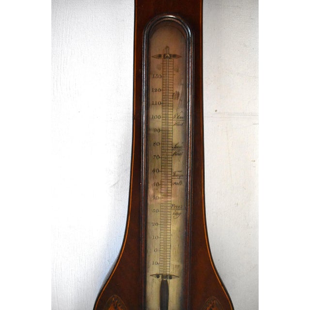 Antique Scottish Regency Inlaid Wheel Barometer by T. Silo, Glasgow For Sale - Image 4 of 12
