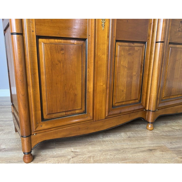 Brown Vintage French Carved 6-Door Armoire For Sale - Image 8 of 17