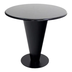Apollo Woodworking Black Granite Top Heavy Metal Cone Base Cafe Gueridon Table