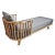 Salvaged teak chaise lounge with bamboo spindle U shape back. Great for outdoor or indoor use. Includes thick grey...