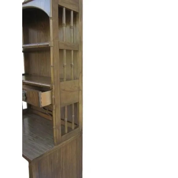 Brass Vintage Faux Bamboo Wood Cabinet Hutch by Dixie Shangri La Collection For Sale - Image 8 of 10