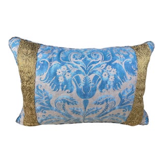 Fortuny Pillow With Antique Trim For Sale