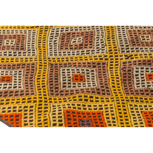 Turkish Vintage Antique Geometric Runner For Sale - Image 3 of 6