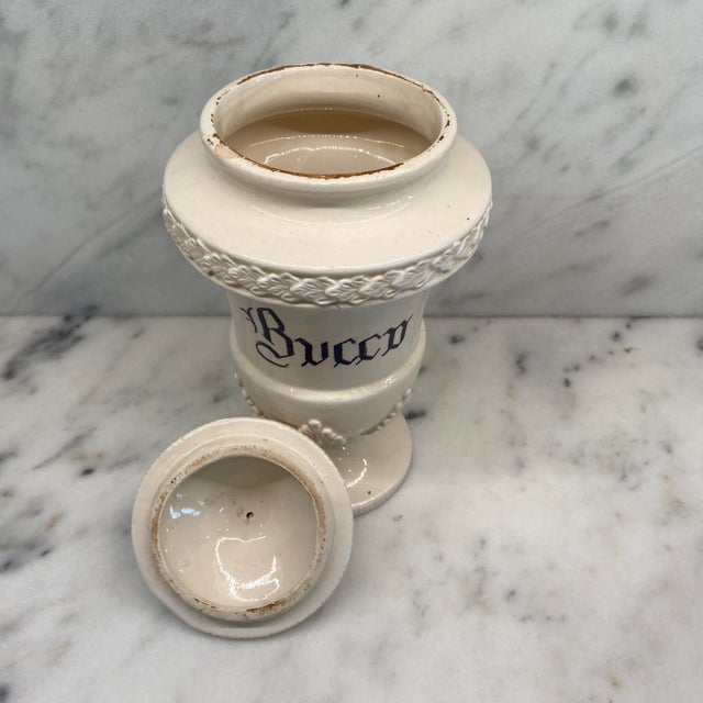 Antique Italian Apothecary Jar Venetian Porcelain Urn Large For Sale - Image 9 of 11