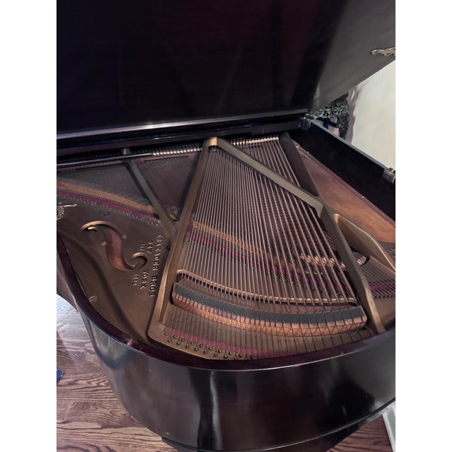 Krakauer Bros. New York Mahogany Baby Grand Piano With Bench For Sale In New York - Image 6 of 10