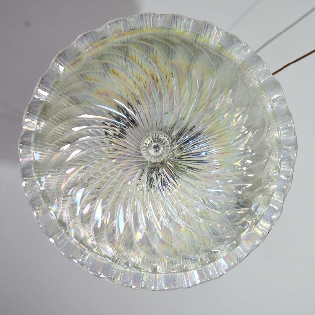 Glass 1970 Italian Iridescent Murano Glass Ceiling Fixture For Sale - Image 7 of 12