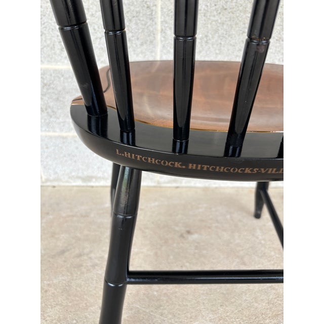Wood L. Hitchcock Black Harvest Maple Prospect Windsor Side Chair For Sale - Image 7 of 7