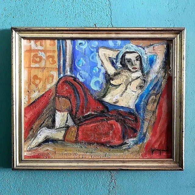 1920s French Artist, Matisse Style Odalisque, 1920s, Oil on Canvas, Framed For Sale - Image 5 of 5