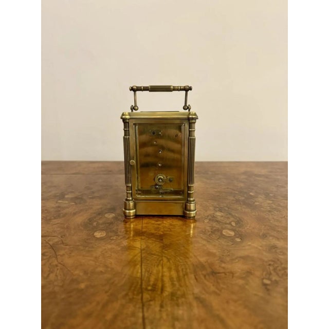 Antique Victorian Brass Carriage Clock, 1860 For Sale - Image 6 of 7